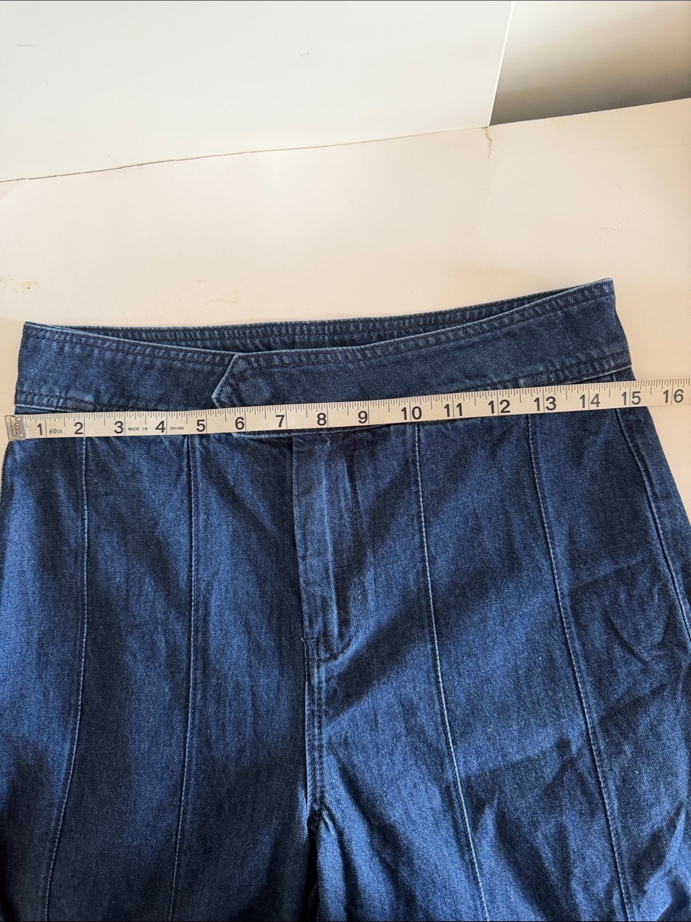 Pilcro Anthropologie Palazzo Wide-leg Flare High-Waisted Dark Blue Jeans size 27 - Picture 7 of 10
